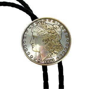 Faux 1881 Silver Dollar Bolo Tie - Vintage